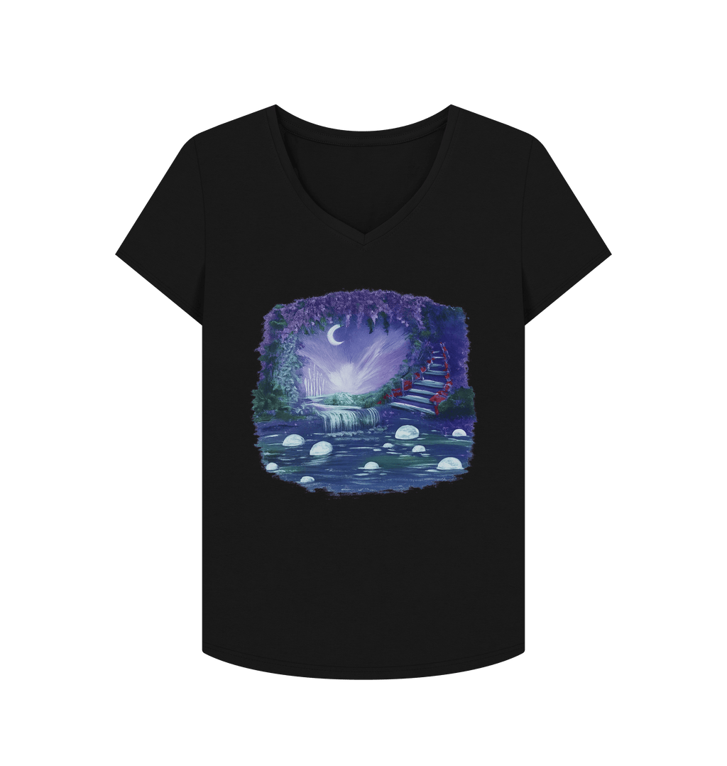 Black Printed T-shirt Front