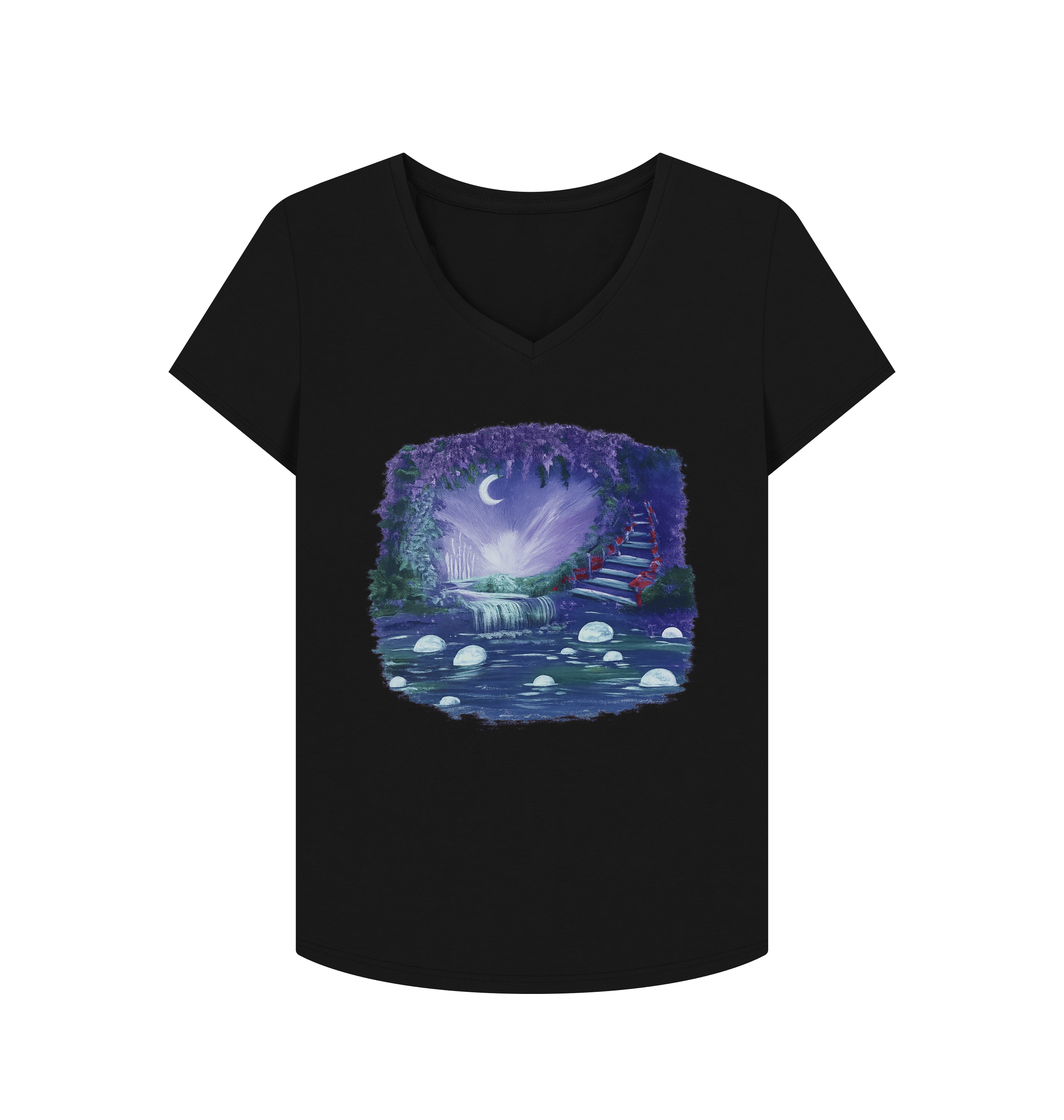 Black Printed T-shirt Front