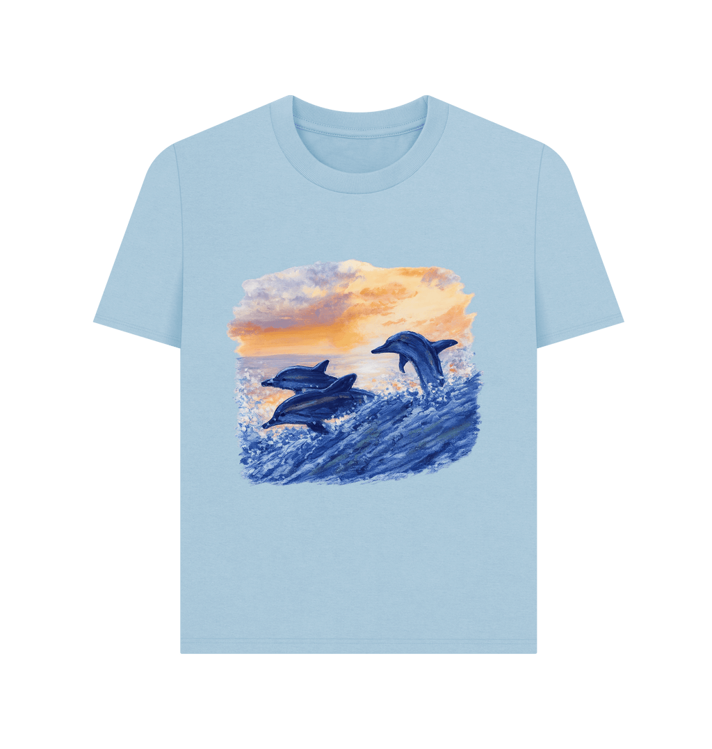 Milky Blue Printed T-shirt Front