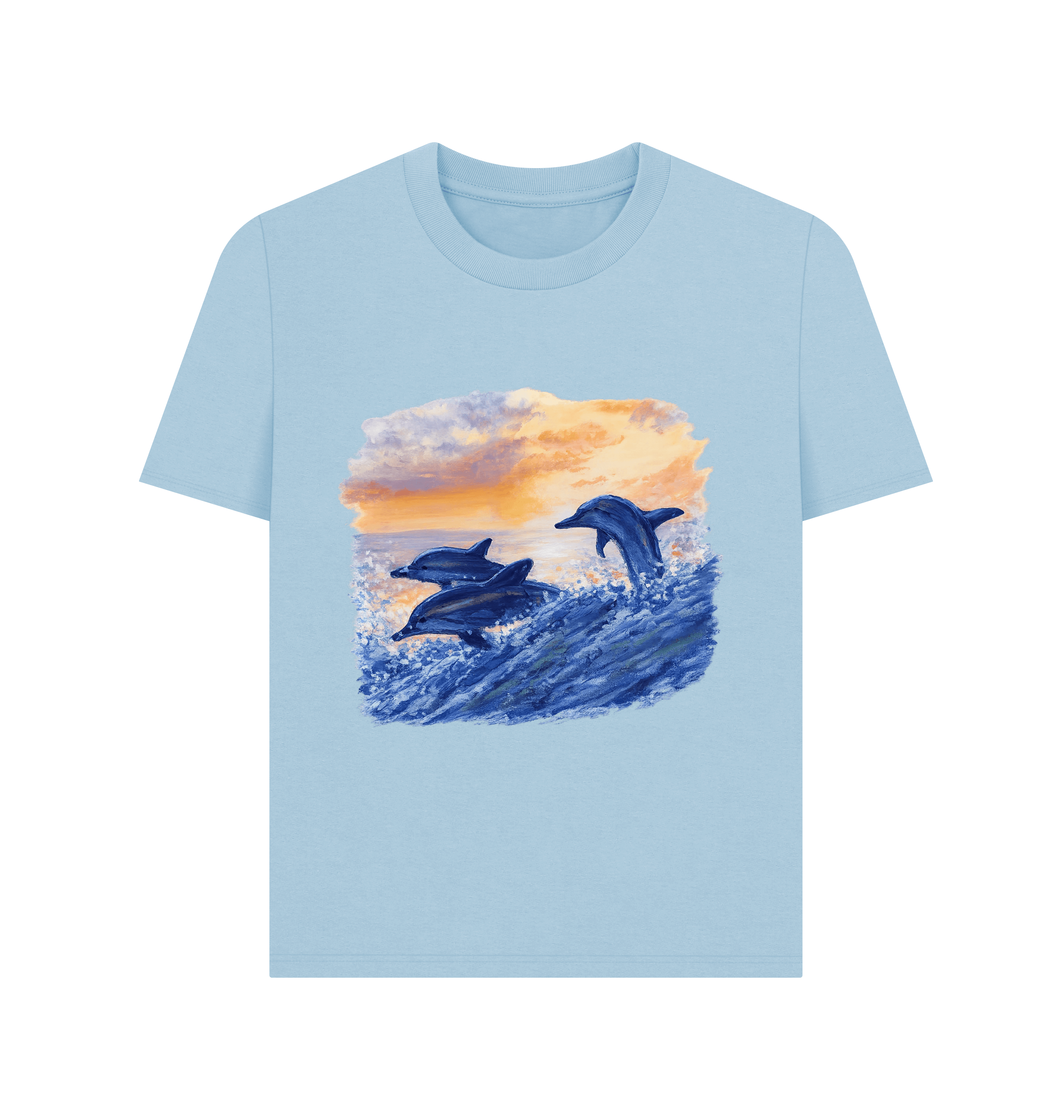 Milky Blue Printed T-shirt Front