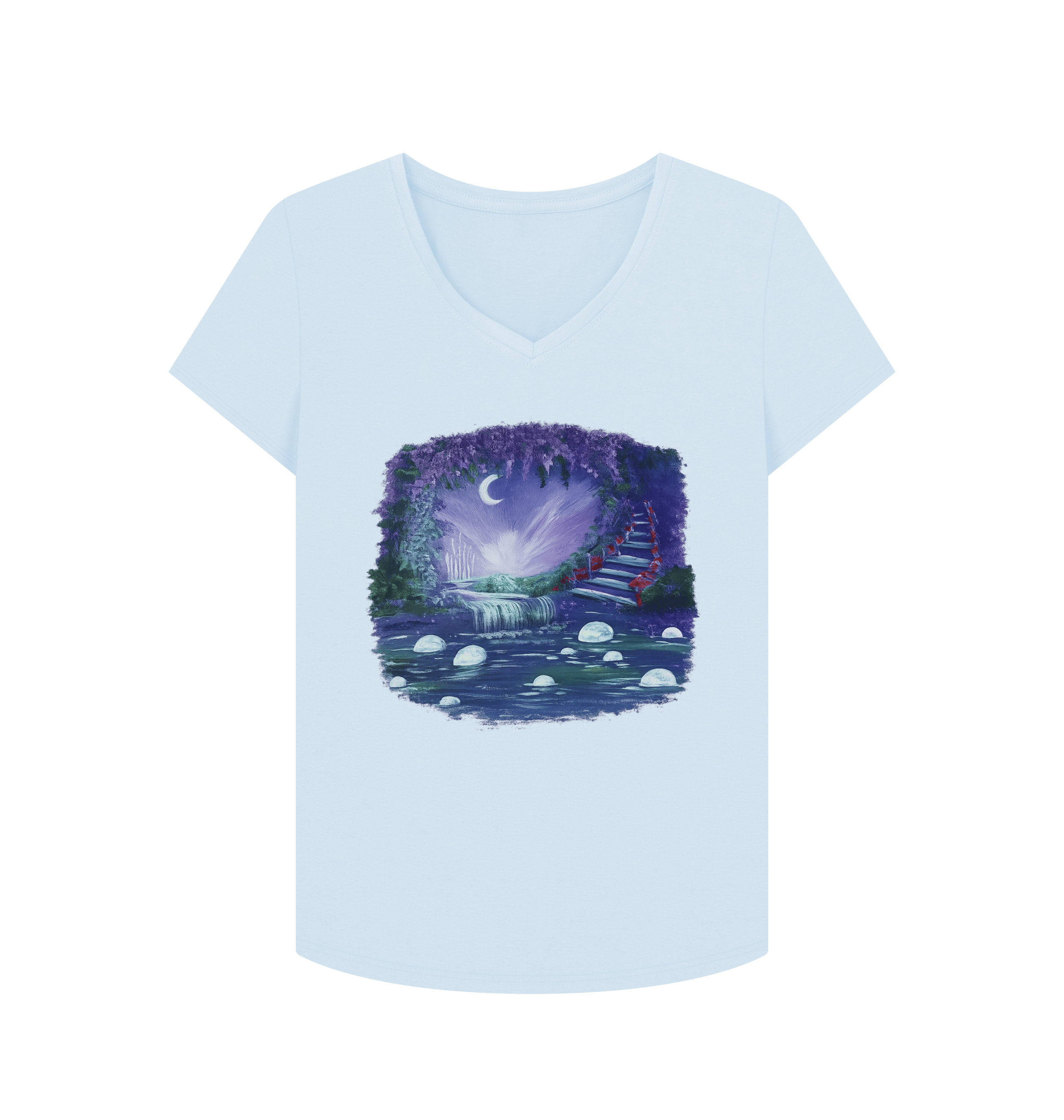 Sky Blue Printed T-shirt Front