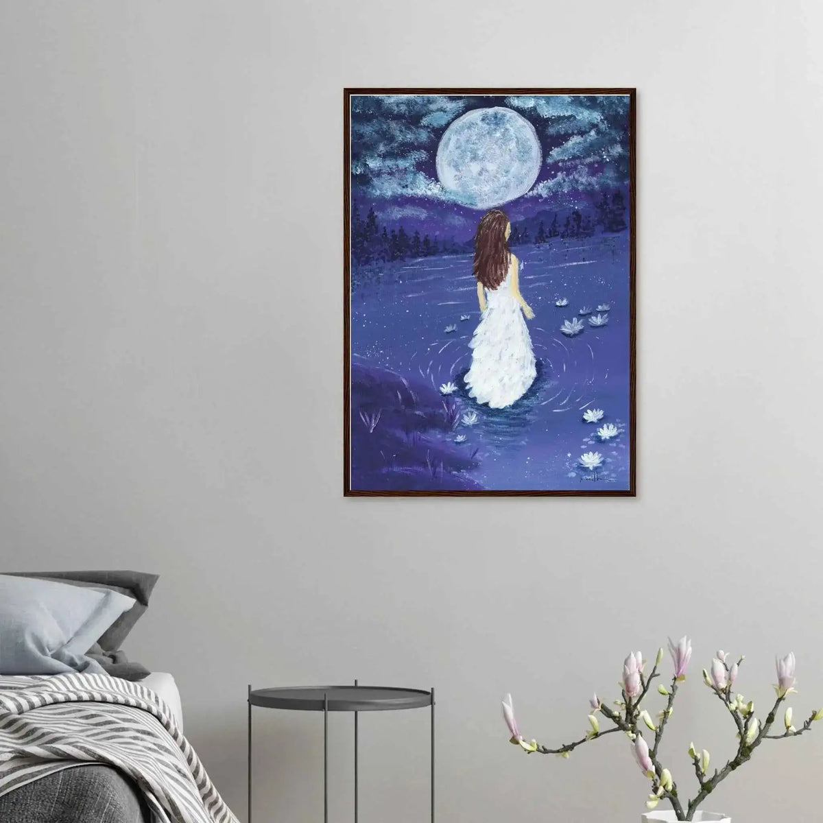 Lady of the Moon Fine Art Framed Poster