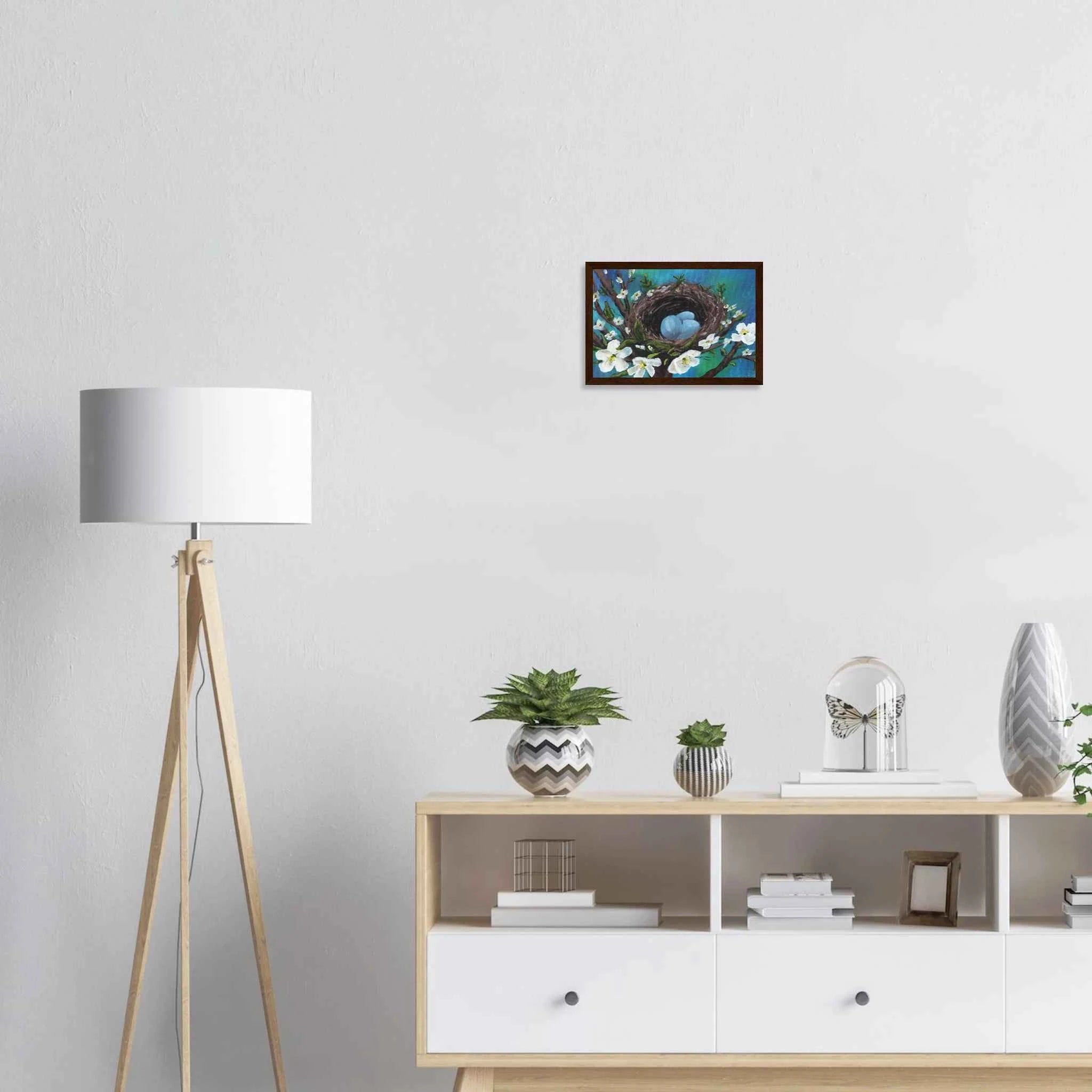 Blossoms & Blue Eggs - Fine Art Framed Poster