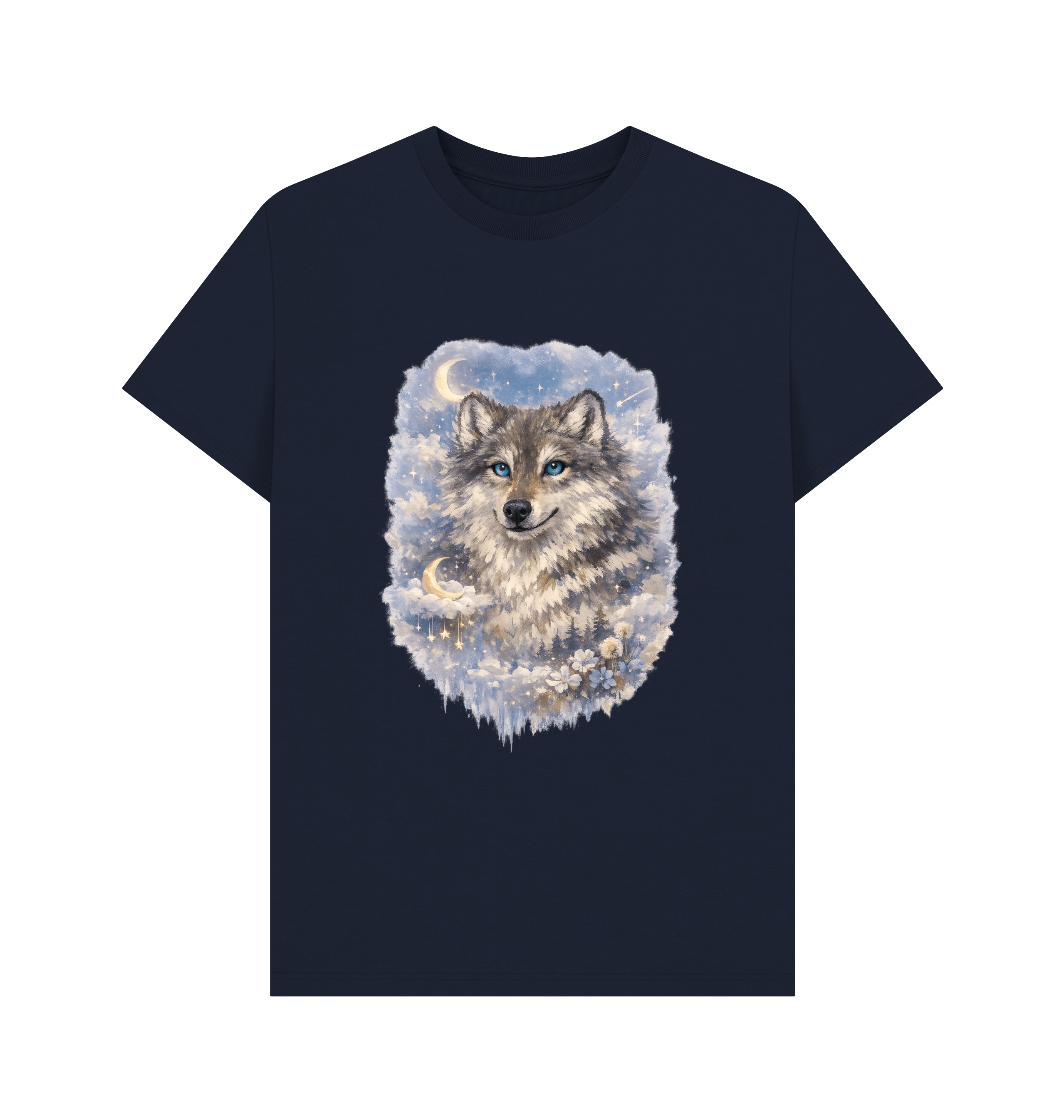 Navy Blue Printed T-shirt Front