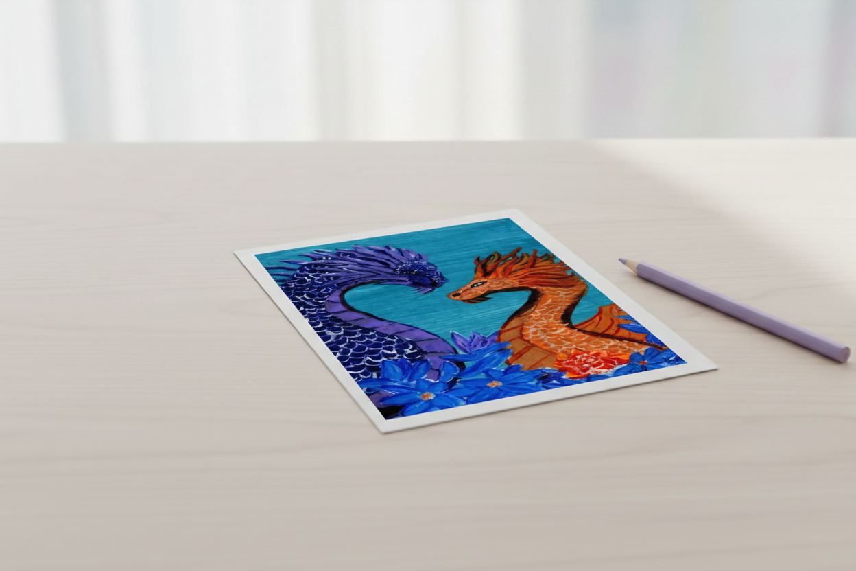 Dragon Duo desk scene