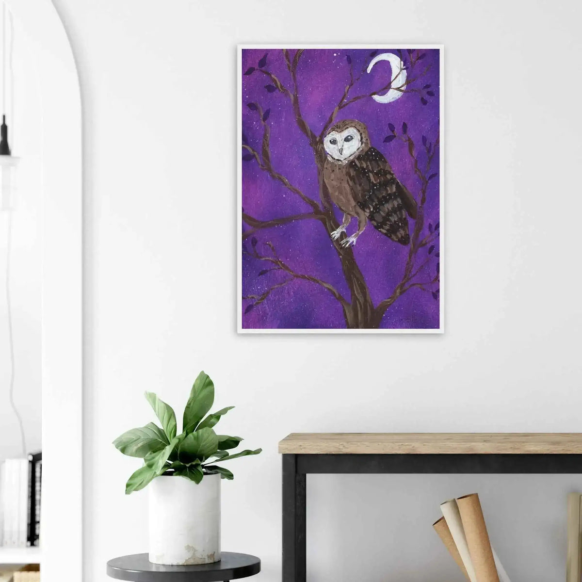 Watcher of the Violet Night- Fine Art Framed Poster