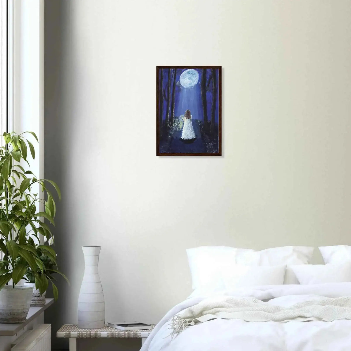 Moonlit Forest Walk - Fine Art Framed Poster