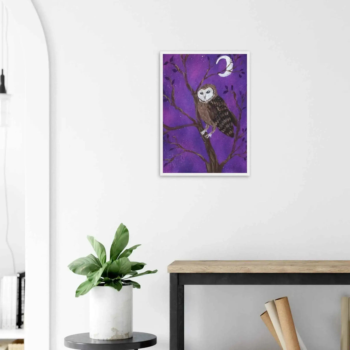 Watcher of the Violet Night- Fine Art Framed Poster