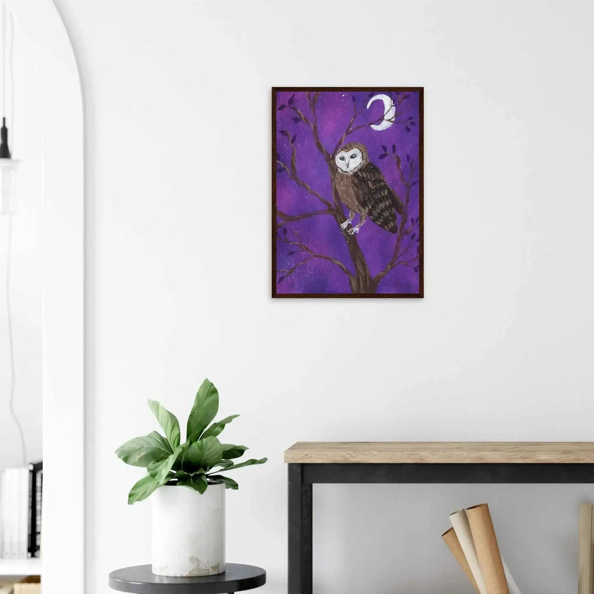 Watcher of the Violet Night- Fine Art Framed Poster