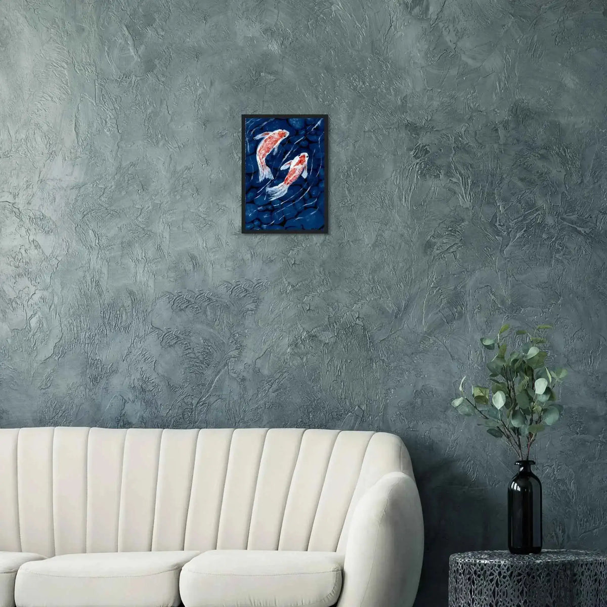 Koi Fish Fine Art Framed Poster – Premium Matte Wooden Wall Art
