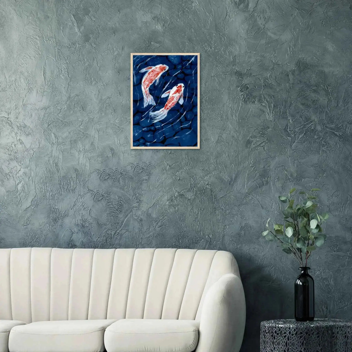 Koi Fish Fine Art Framed Poster – Premium Matte Wooden Wall Art