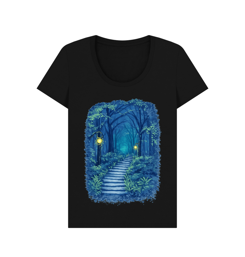 Black Printed T-shirt Front