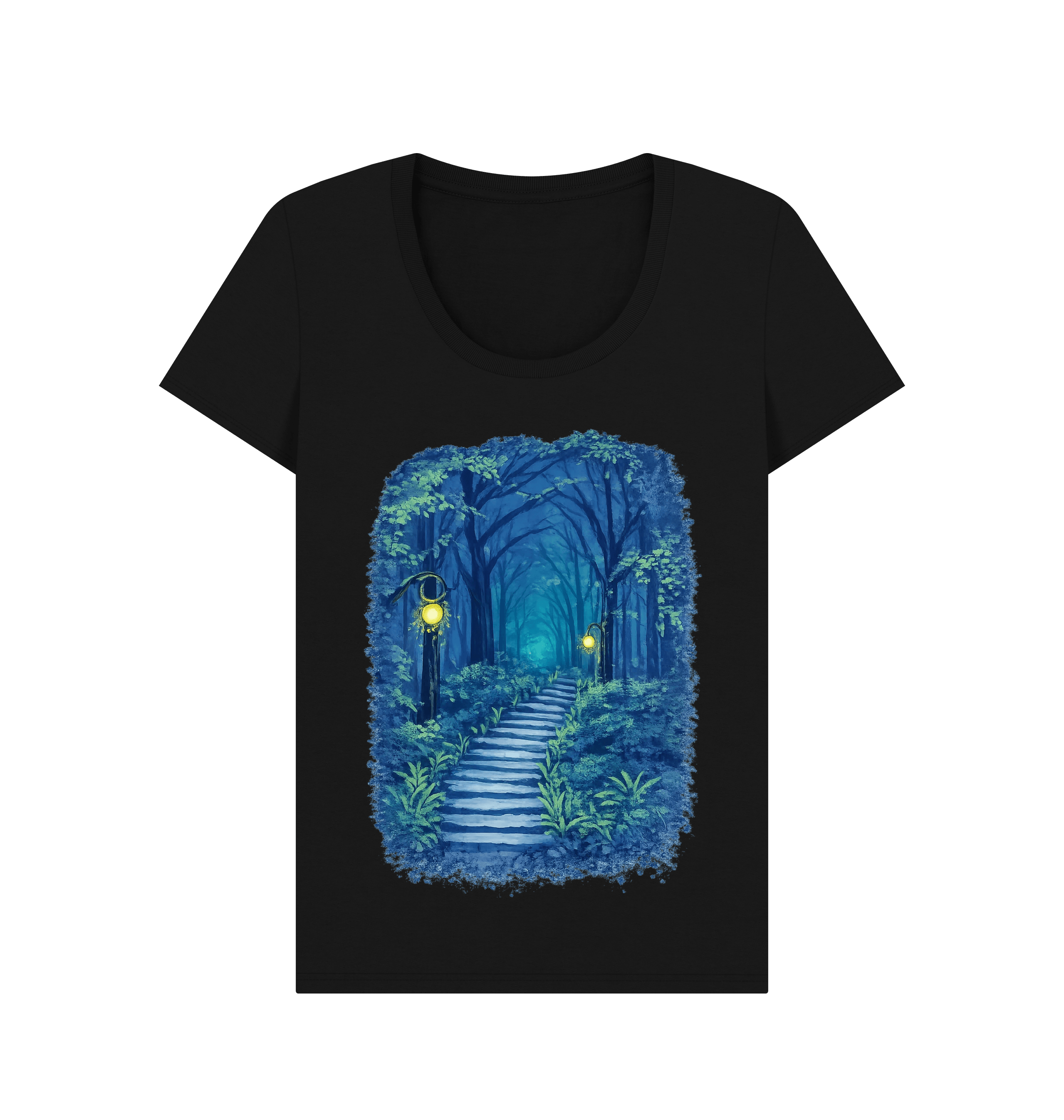 Black Printed T-shirt Front