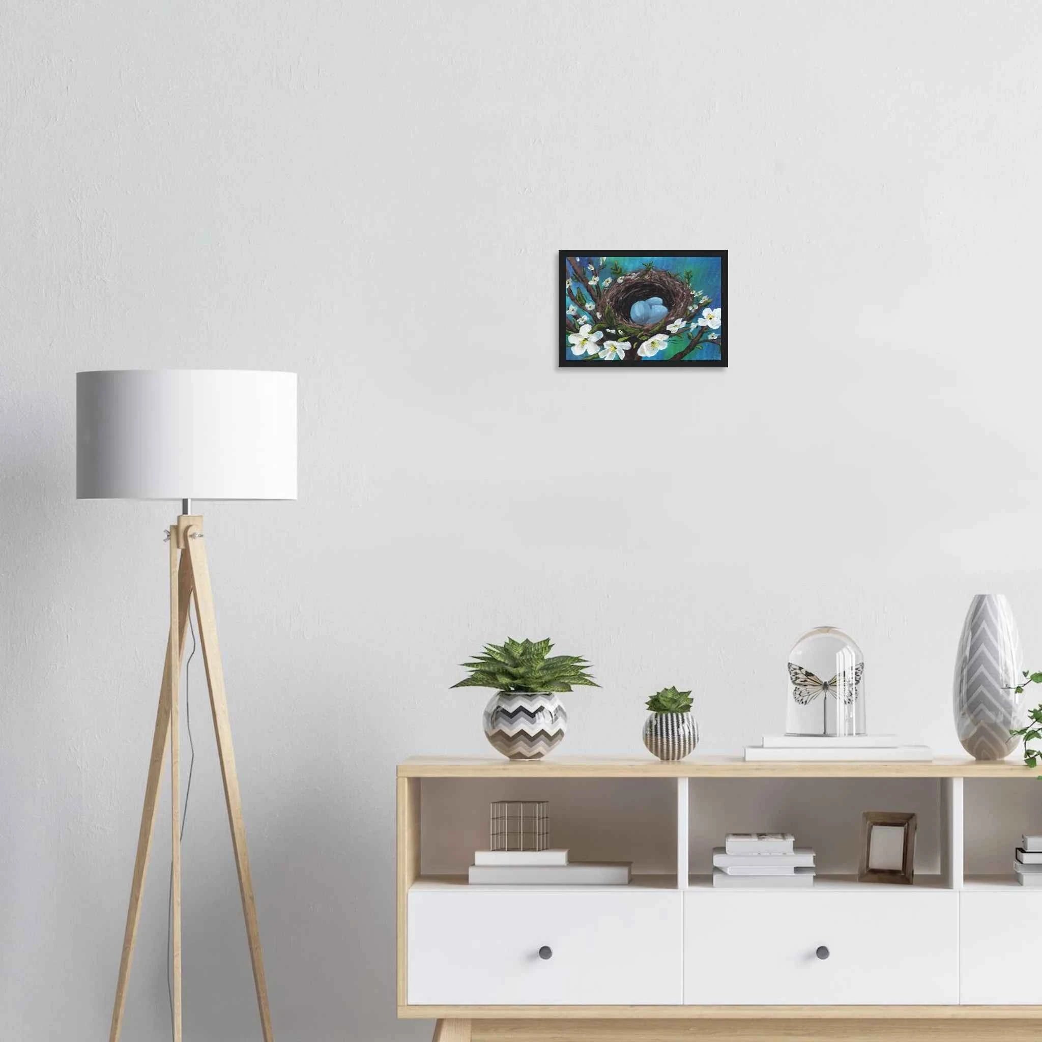 Blossoms & Blue Eggs - Fine Art Framed Poster