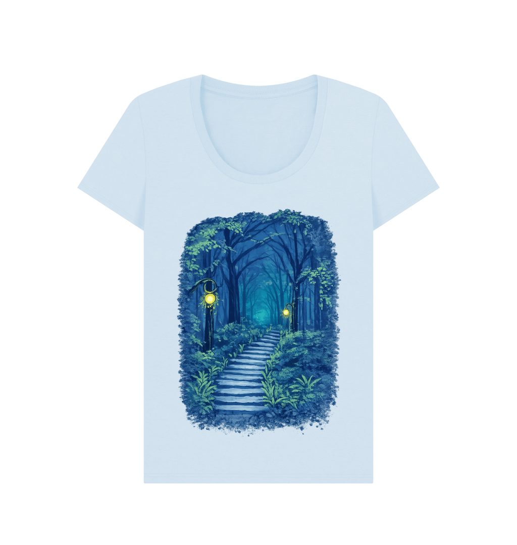 Sky Blue Printed T-shirt Front