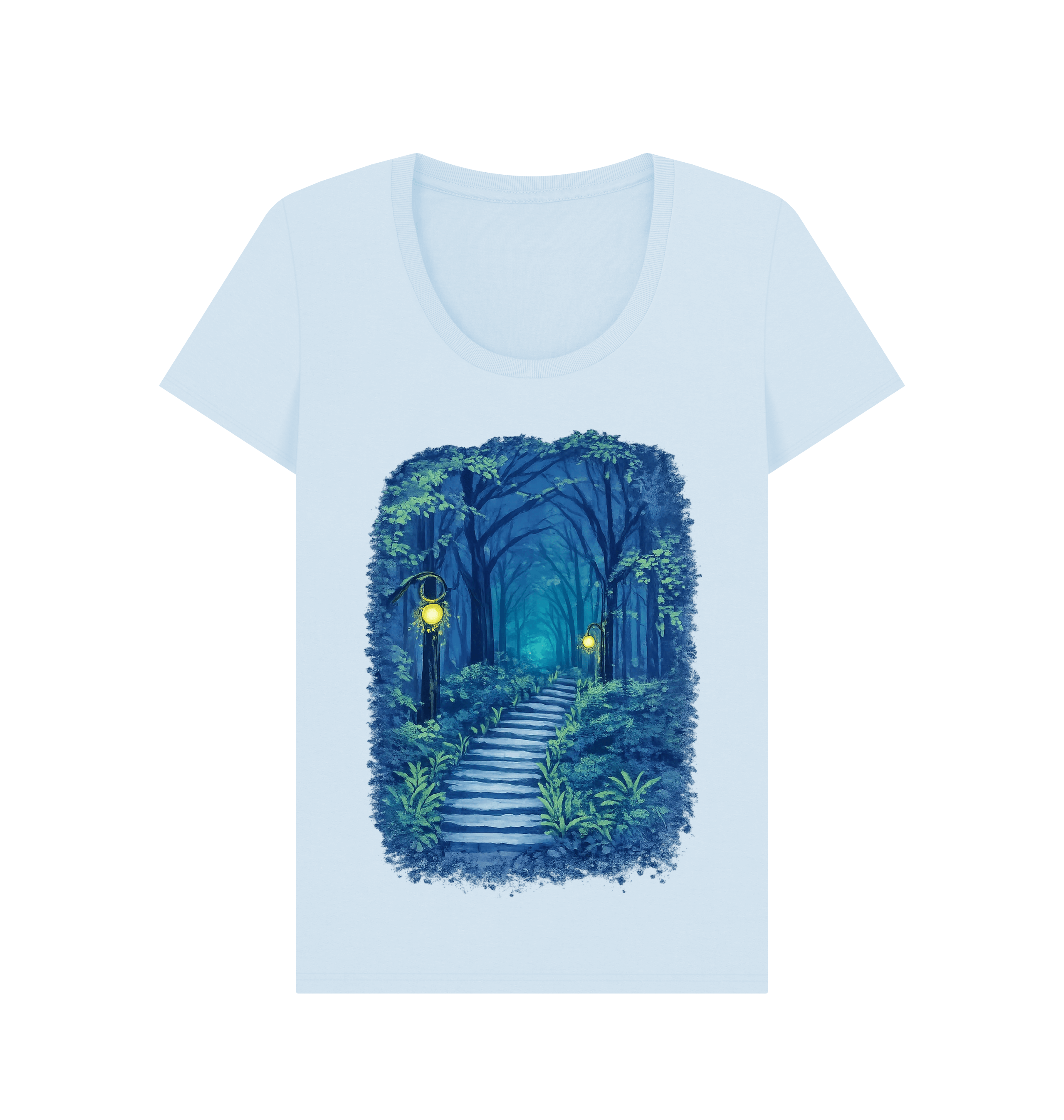 Sky Blue Printed T-shirt Front