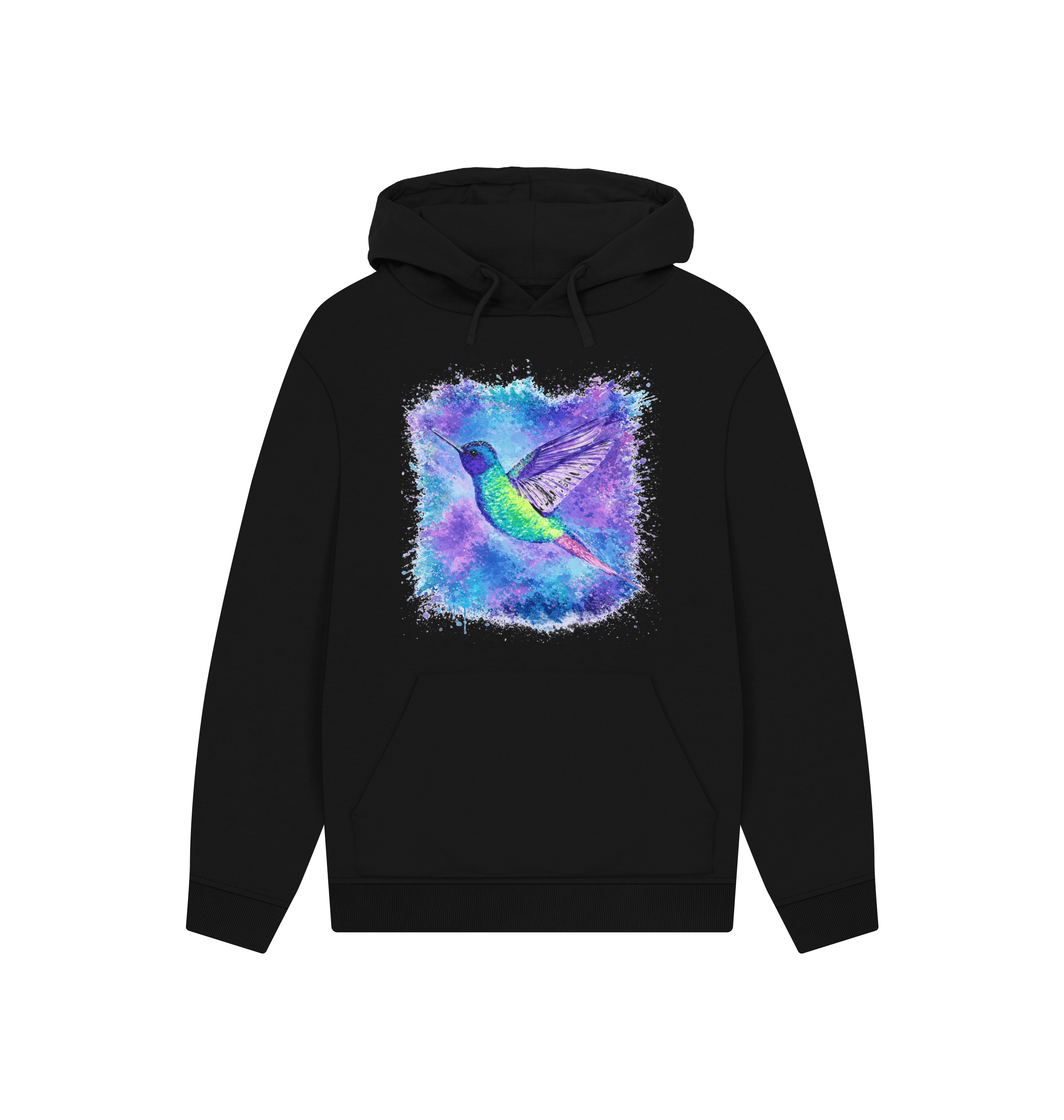 Black Printed Hoody Front