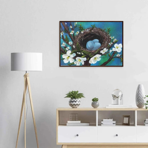Blossoms & Blue Eggs - Fine Art Framed Poster