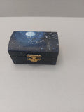 Hand‑Painted Wooden Trinket Box • Moonlit Night Keepsake Box • Celestial Jewellery Storage • Whimsical Gift for Nature Lovers