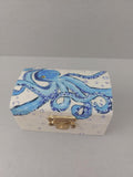 Hand‑Painted Octopus Trinket Box • Wooden Keepsake Box • Ocean Jewellery Storage • Sea Lover Gift