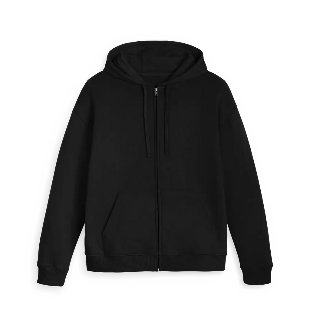 Black Zip hoody Front