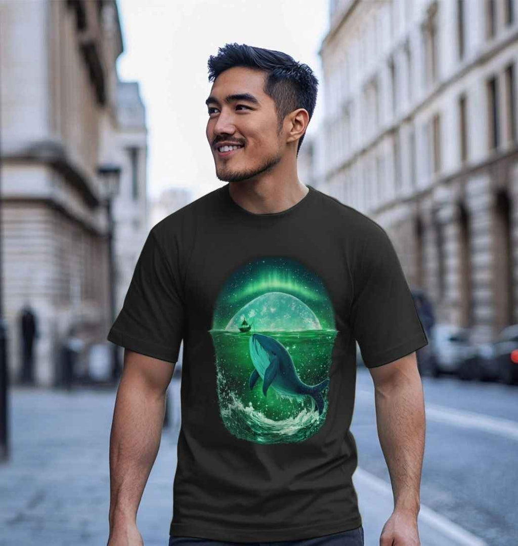 Whale Moonrise Mens T-shirt