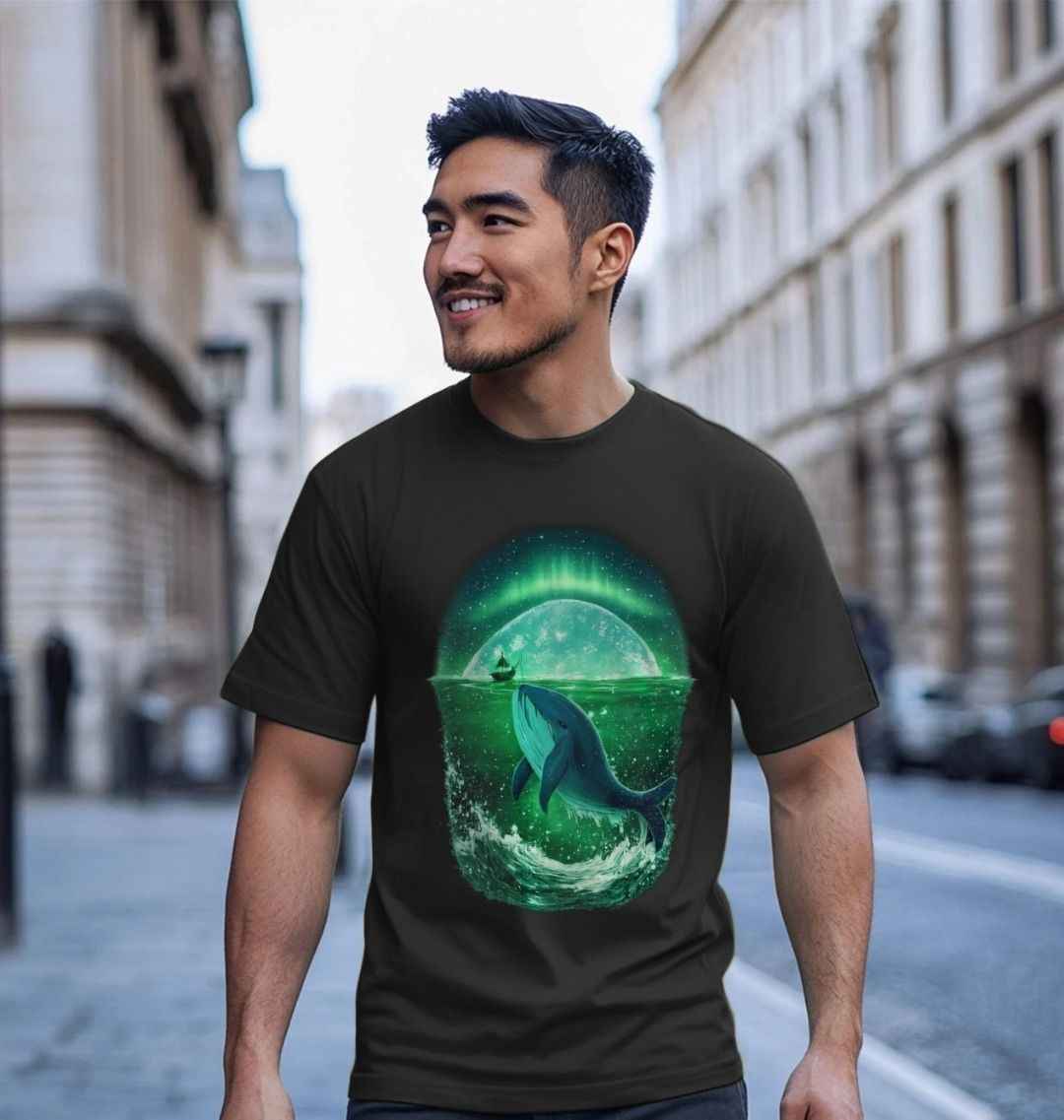 Whale Moonrise Mens T-shirt