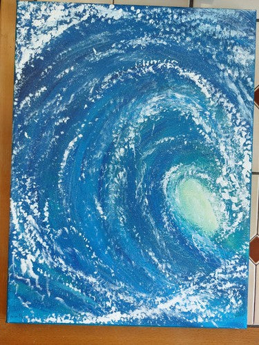 Original Acrylic Painting On Canvas The Wave 40cmx30cm Signed