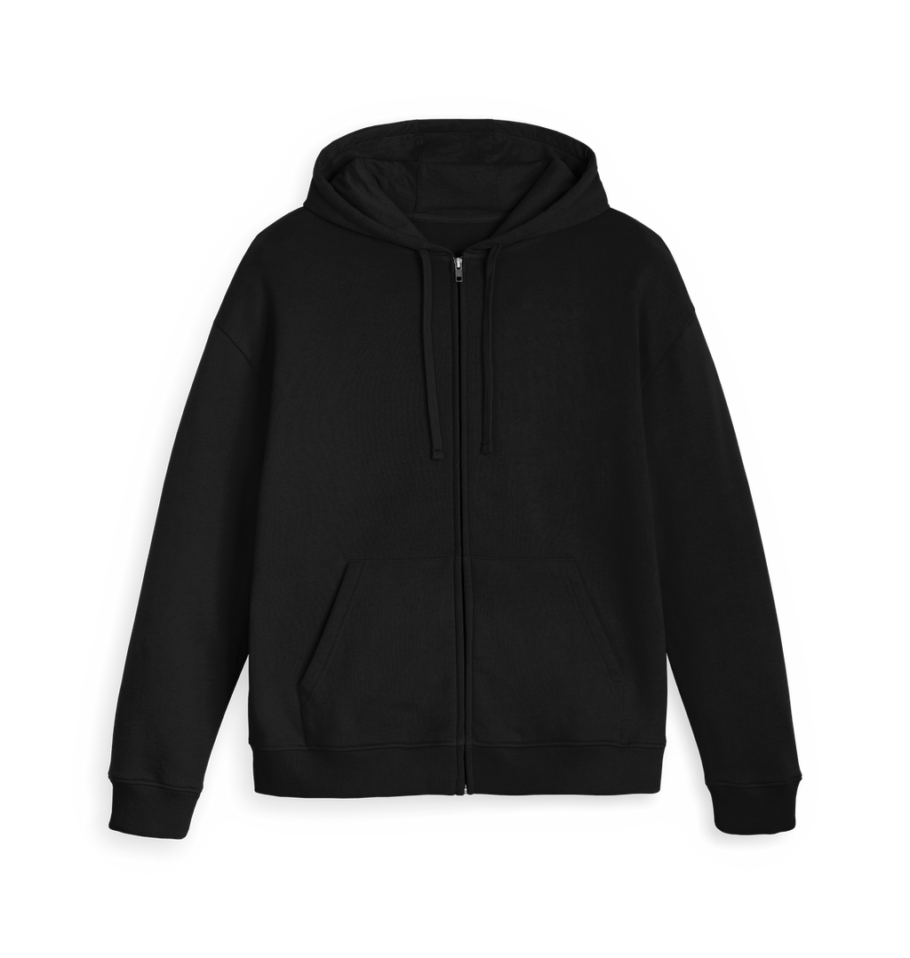 Black Zip hoody Front