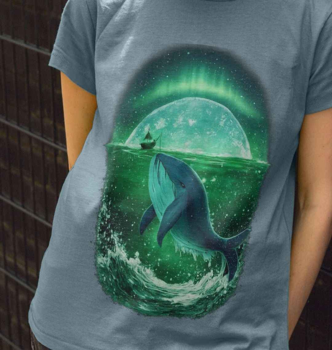 Whale Moonrise Ladies T-Shirt